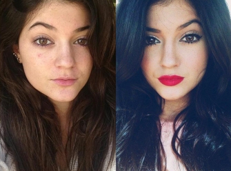 Kylie Jenner was posed with no hint of makeup on her face. Her look naturally provoked strong reactions among fans